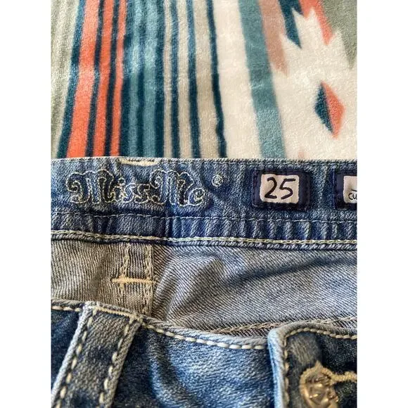 Miss Me Y2K Mid-Rise Cuffed Skinny Jeans Size 25 - Picture 3 of 11